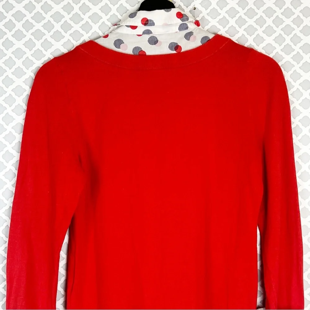 EUC Kate Spade Yardley Red Polka Dot Layered Shirt Sweater
